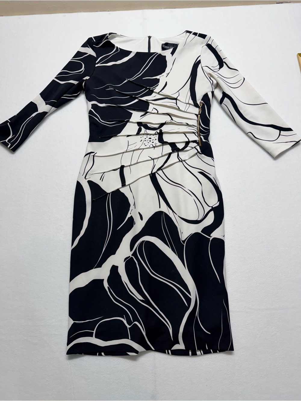 Frank Lyman Design Black & White Abstract Sheath Dress - Classic Fit 6